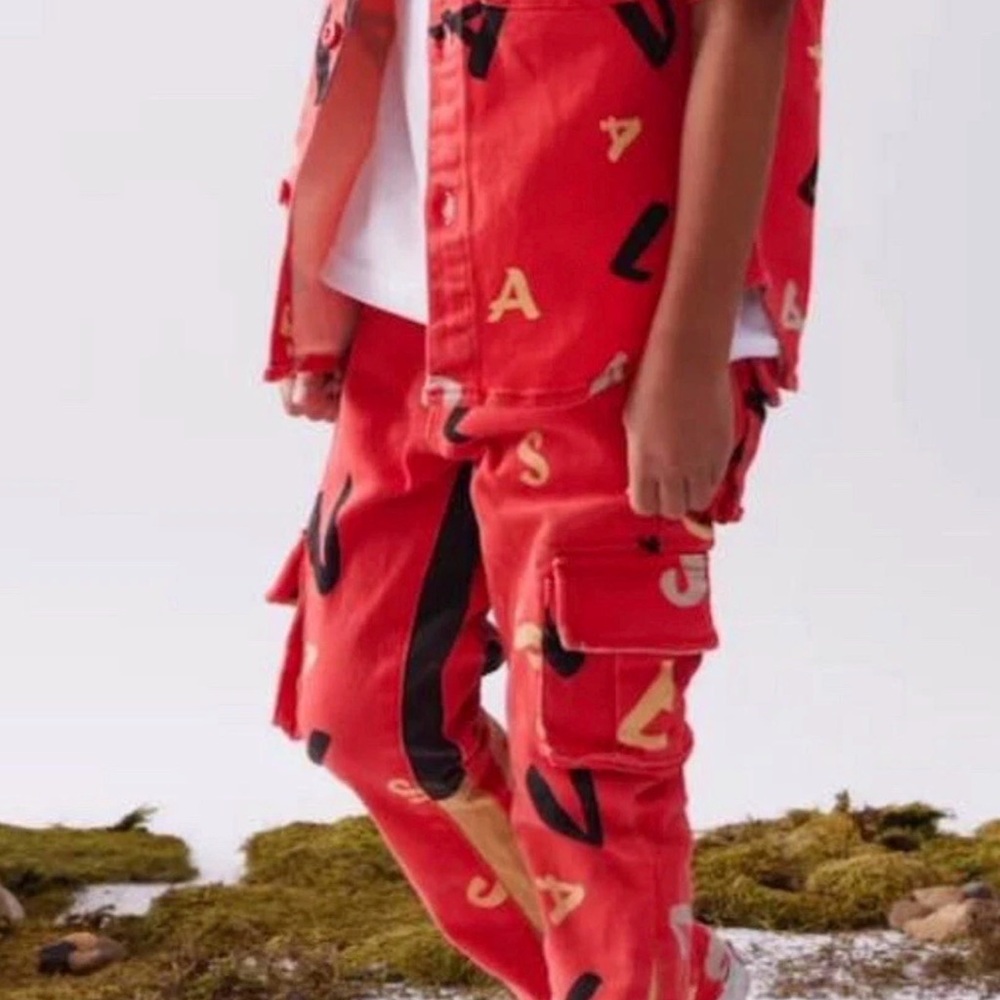 Valabasas Kids Red and Black Graphic Matching Set